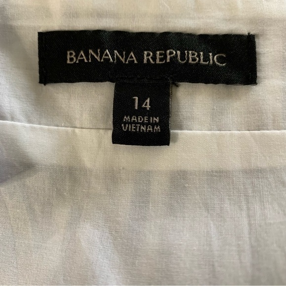 Banana Republic Poplin Tiered Maxi Dress size 14 Poplin Cotton High-low design - Picture 12 of 15